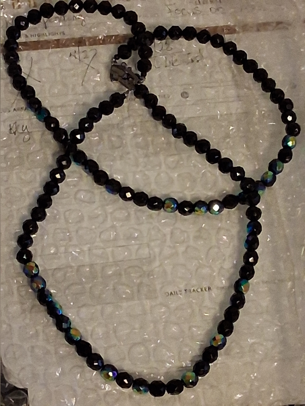 Givenchy Classic Black Faceted Bead Necklace . - Picture 7 of 8
